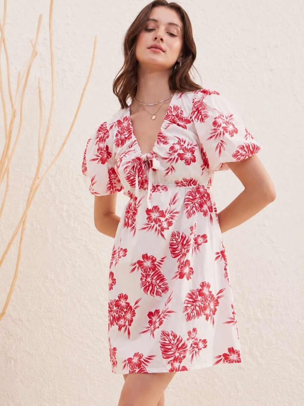 Sim & Sam Poplin Print Dress. Size Medium